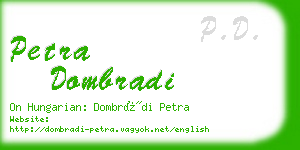 petra dombradi business card